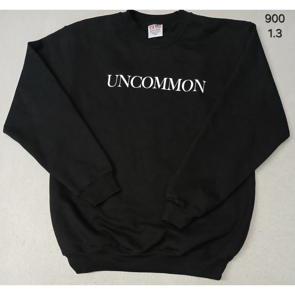 Bayside (Large) Adult's Black Crew Neck Pullover Sweatshirt